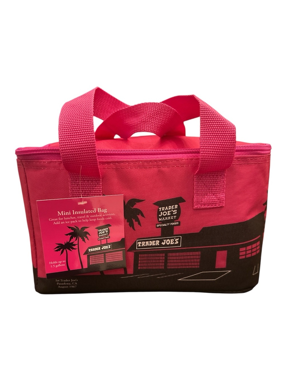 Trader Joe's Pink Mini Insulated Lunch or Cosmetic Bag